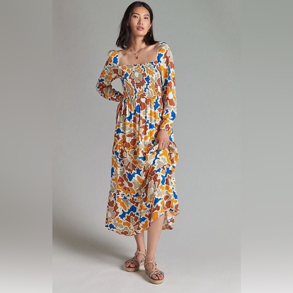 Anthropologie Smocked Midi Dress x Dolan Left Coast